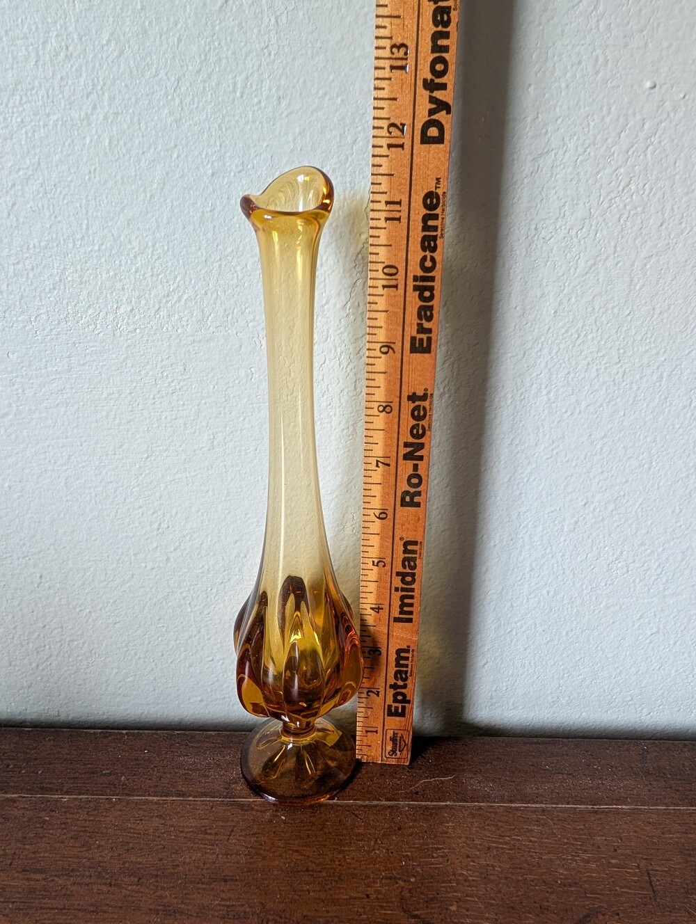 Vintage Amber 6 Petal Swung/Bud Vase